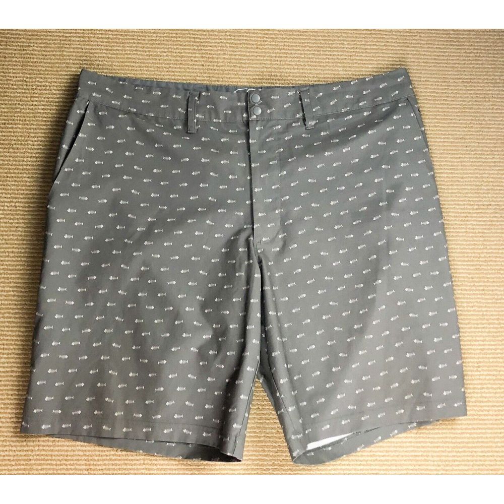 Champions Men's Plaid Shorts Size 40 Green Olive‎ Polyester Flat Front ( 40x10)